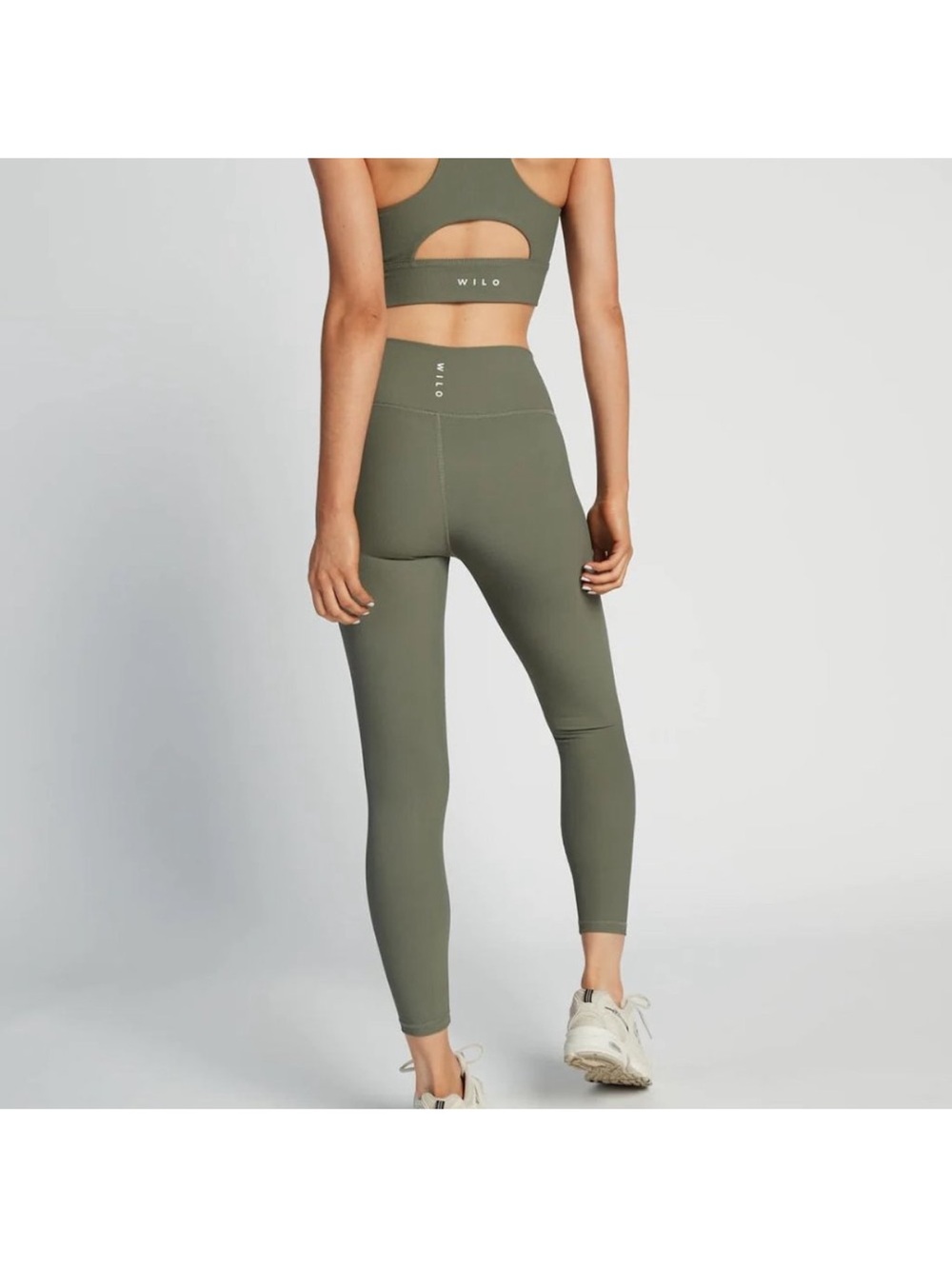 Wilo Base Ribbed Green 7/8 Legging Sz L Pistachio
